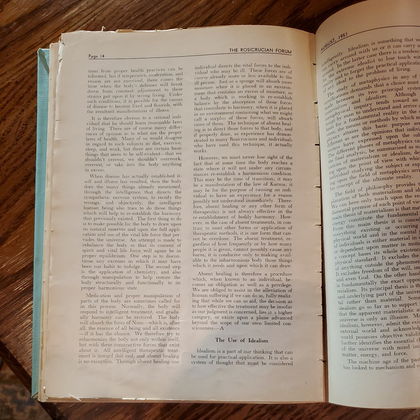 VINTAGE Rosicrucian Forum, hardbound copies, 6 issues 1950-51, very good.
