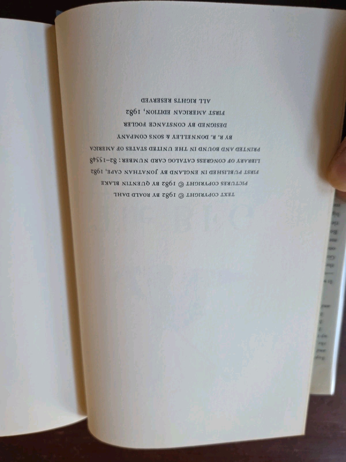 The BFG Roald Dahl 1st American Edition 1982 Farrar Strauss Quentin Blake