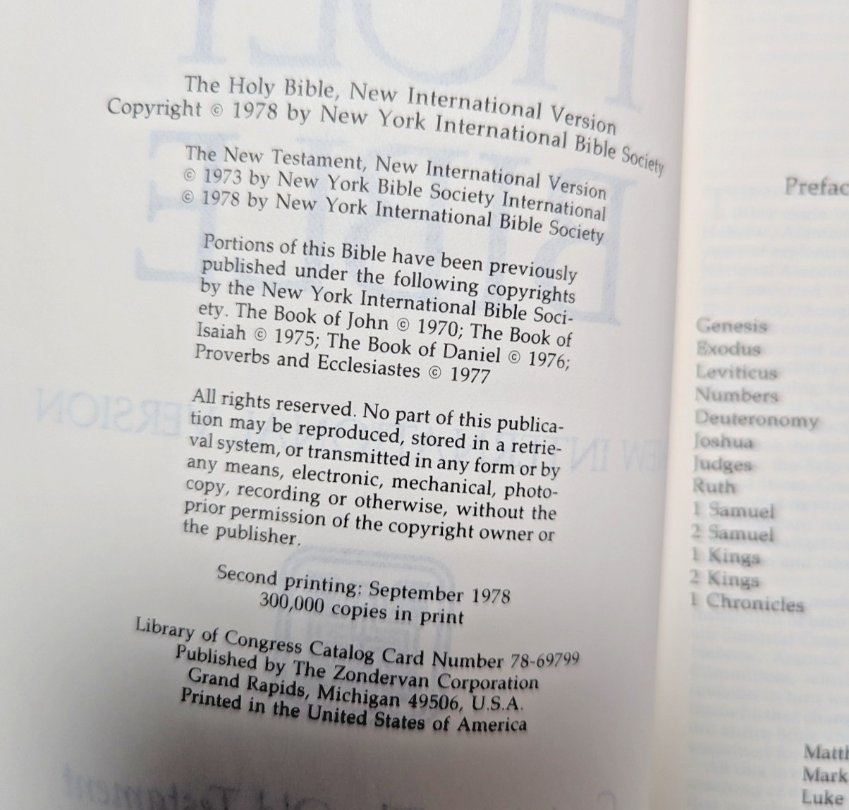 NIV Holy Bible 1978 Pre-1984 Hardcover Zondervan 2nd Printing Maps