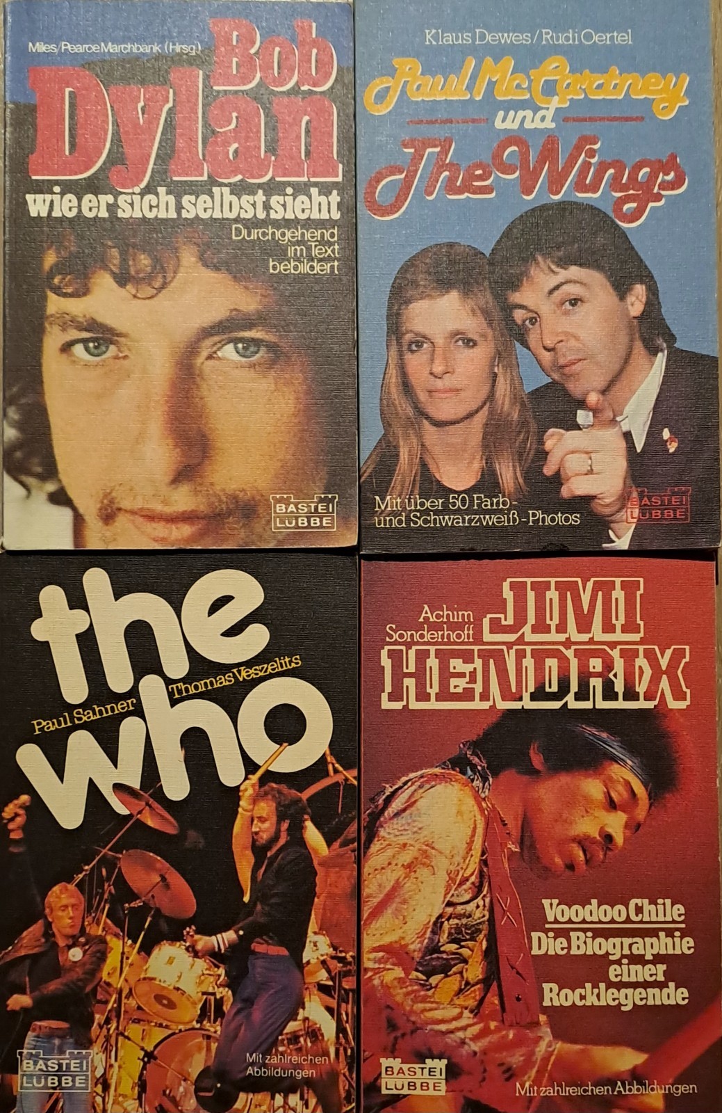 Buchpaket Rock (Bastei-Lübbe – 4TB): Dylan/ McCartney/ Who/ Hendrix