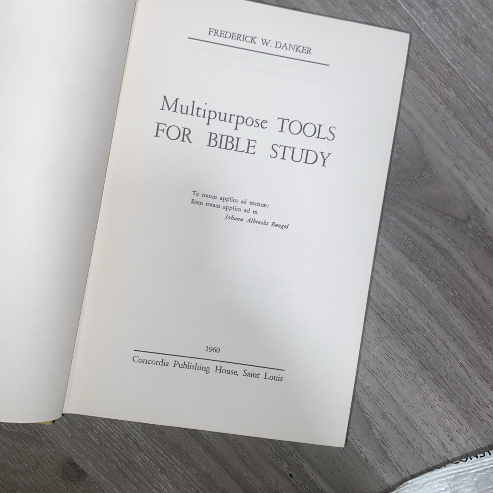 Multipurpose Tools for Bible Study by Frederick W. Danker 1st Edition HC 1960