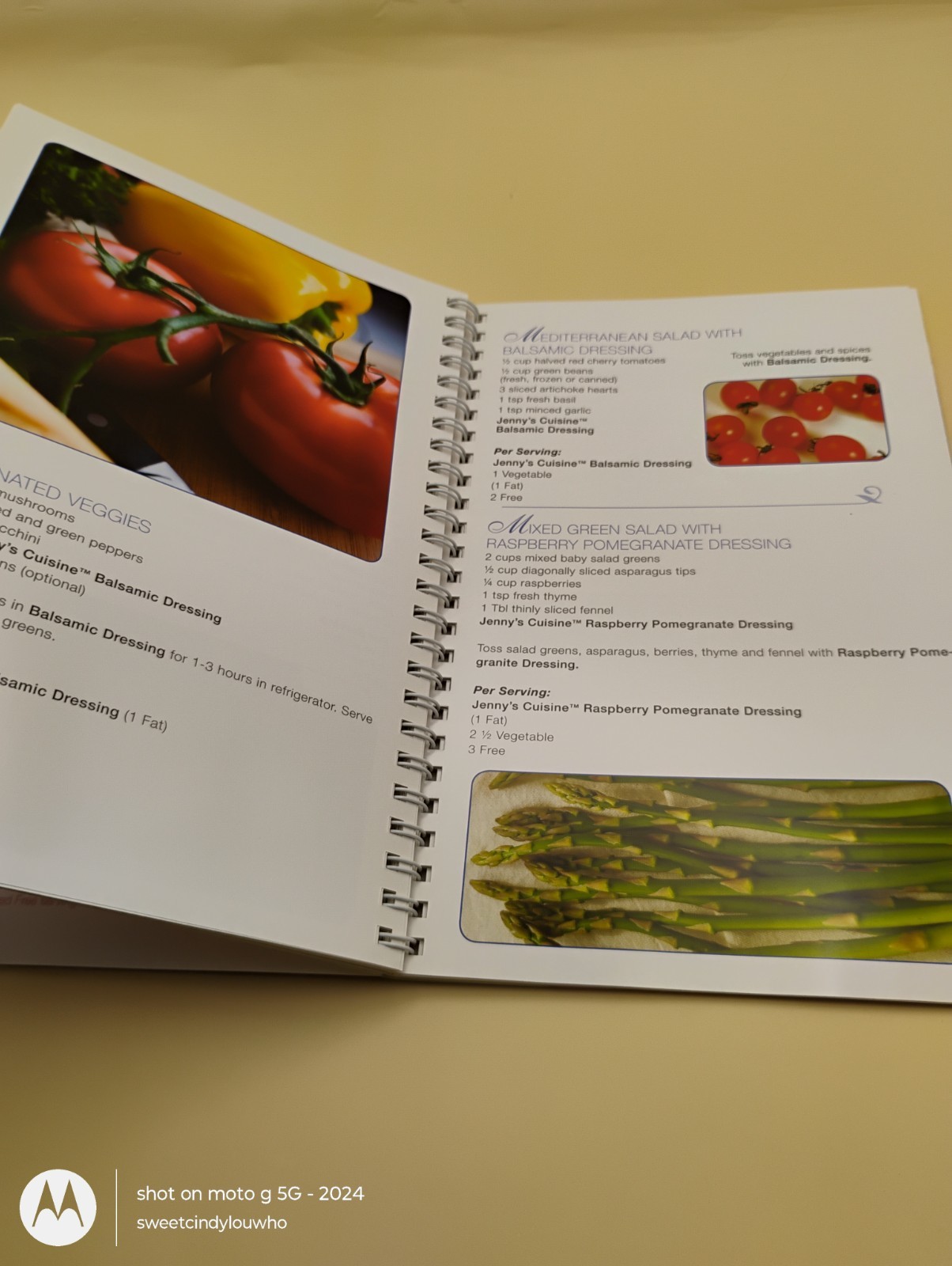 cookbook Creative Recipes by Jenny Craig spiral bound paperback 108 pages 2008