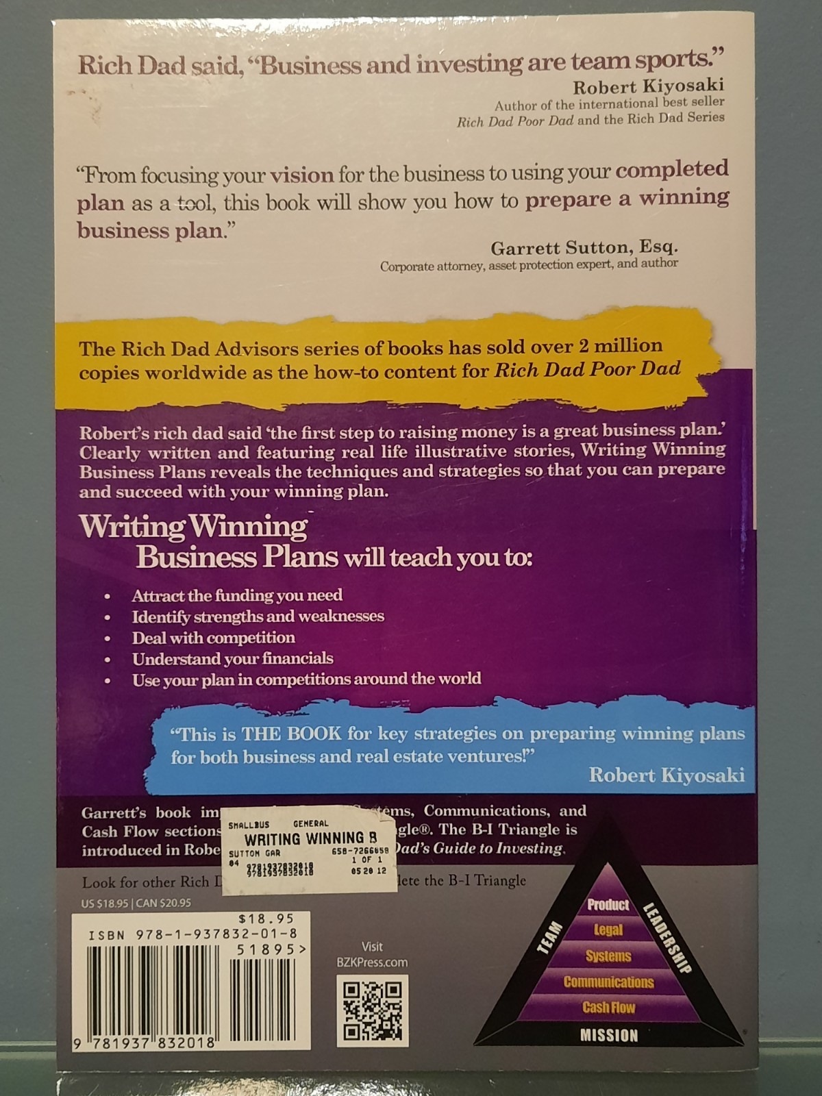 Writing Winning Business Plans by Garrett Sutton Rich Dad Series New Paperback