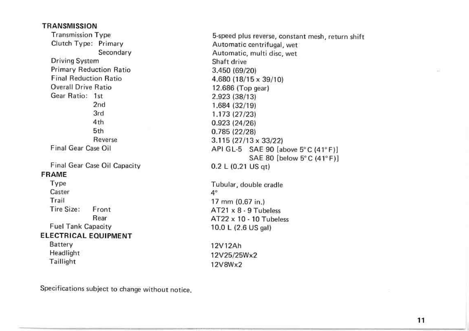 KAWASAKI Bayou 220 Owners Manual 1998 – STEEL WIRE BOUND – PROTECTIVE COVERS