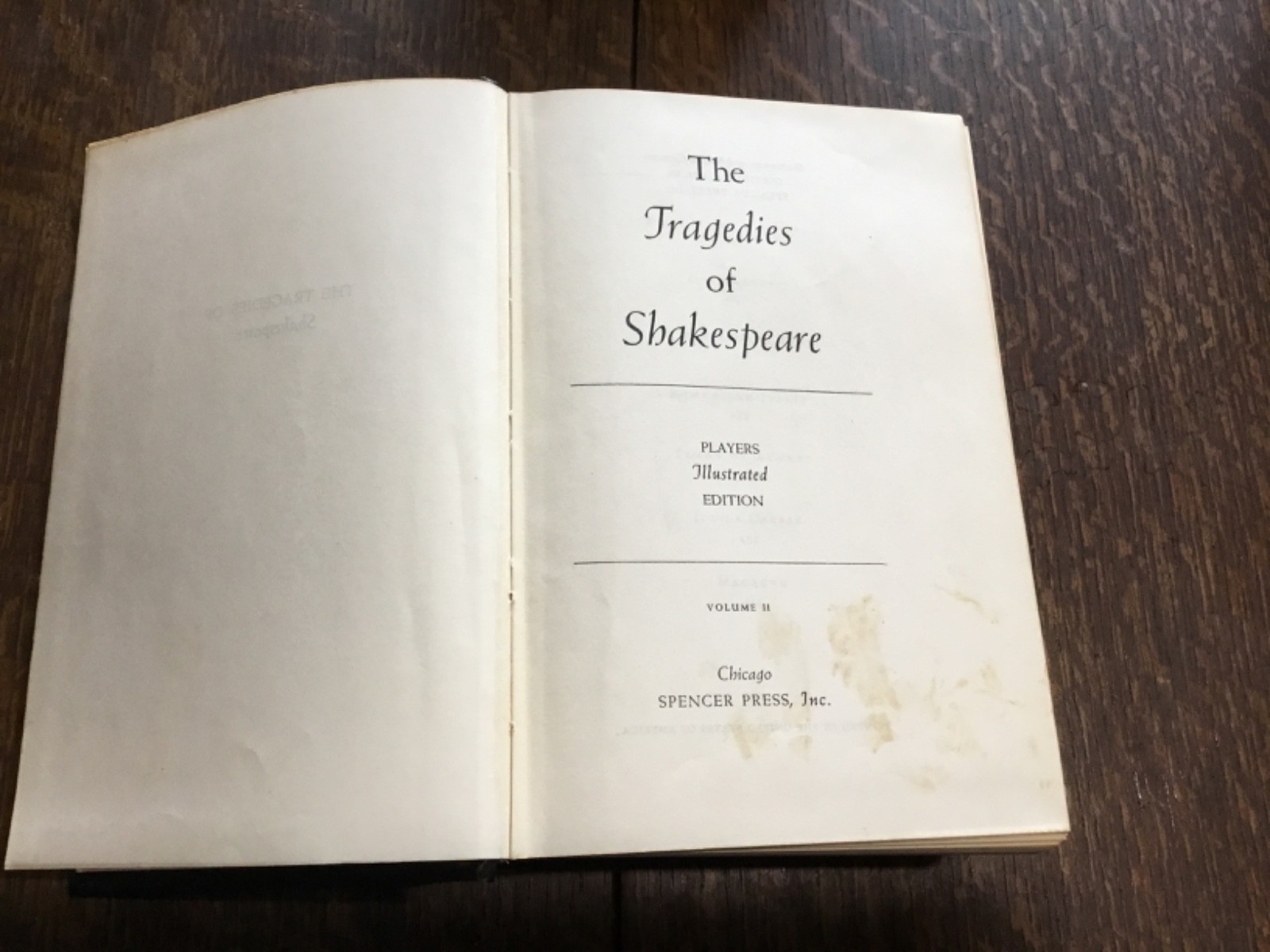 The Comedies Tragedies Histories of Shakespeare Player’s Edition 3 Volume Set