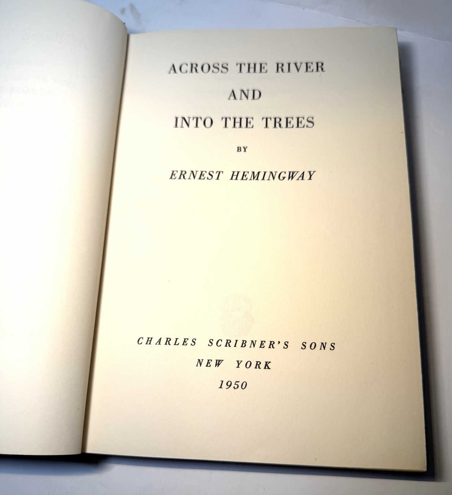 Ernest Hemingway Across The River Into The Trees 1950 First Edition A DJ