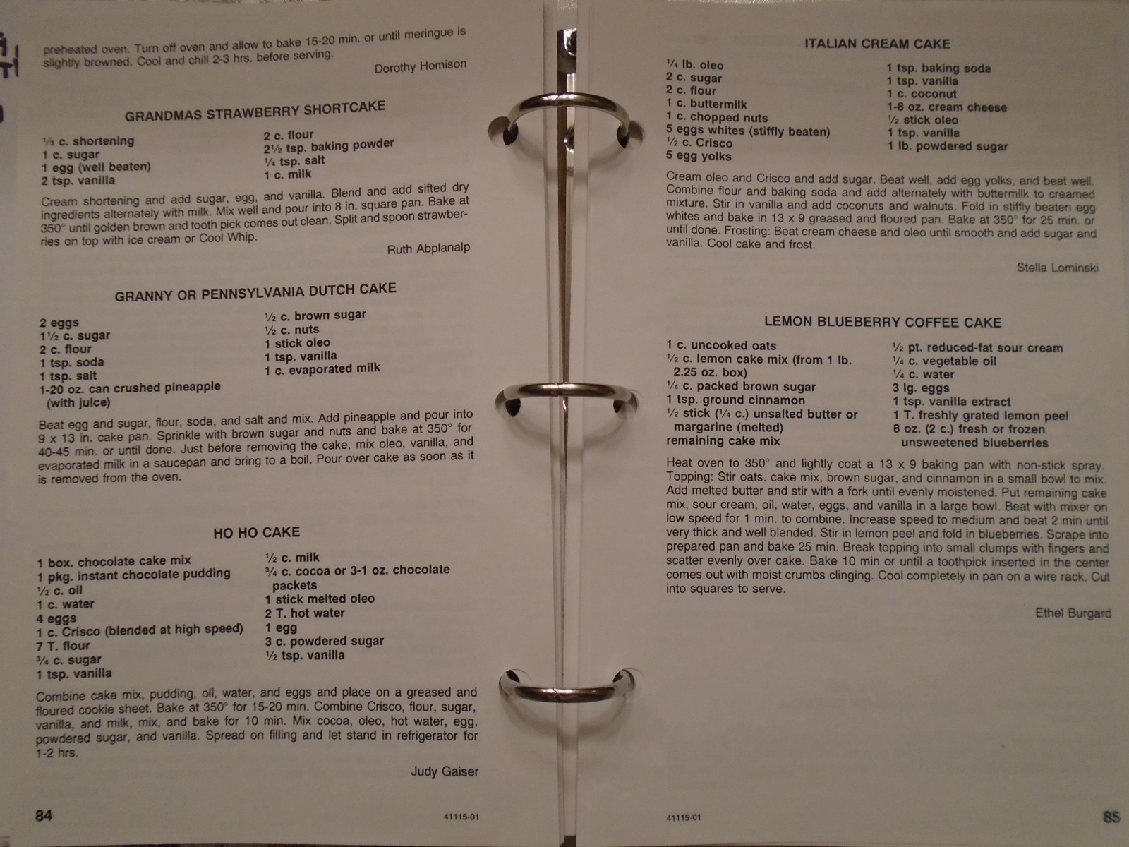 St Alphonsus Catholic Church COOKBOOK 2001 Boyers, Pennsylvania