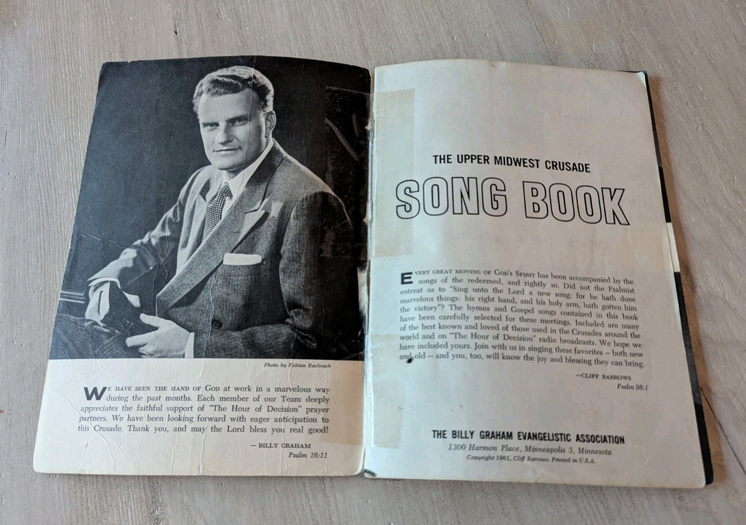 Billy Graham Upper Midwest Crusade Song Book 1961 Minneapolis Minnesota Rare