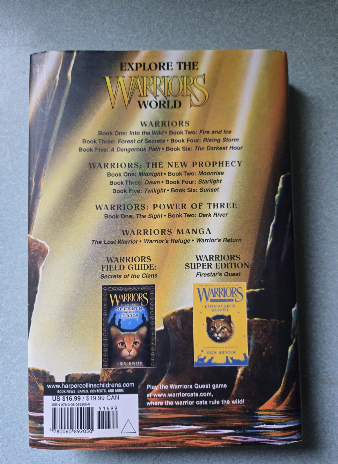 Erin Hunter Warriors Arc 3: Power of Three 1-6 Hardcover Set w/ Dust Jacket