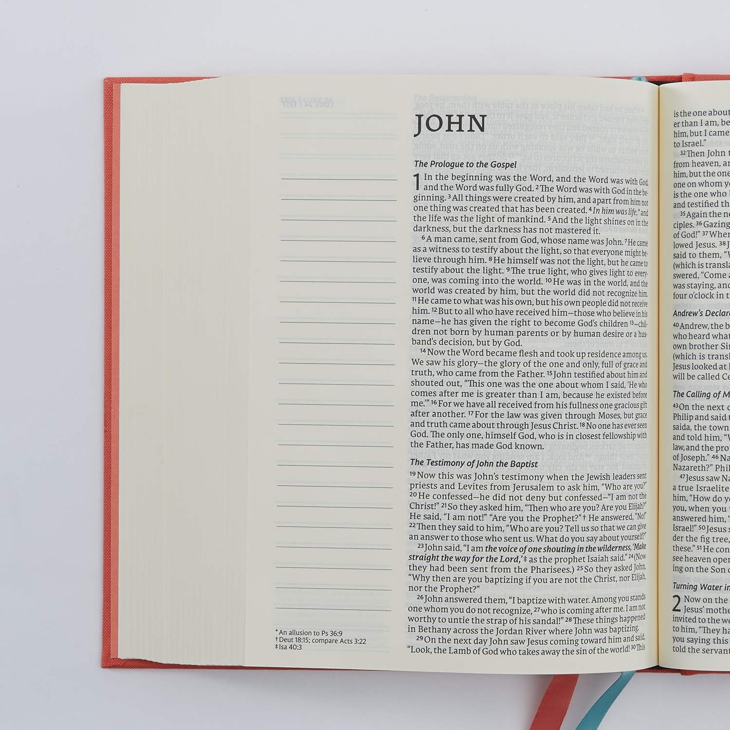 Net Bible, Journal Edition, Cloth Over Board, Coral, Comfort Print: Holy…
