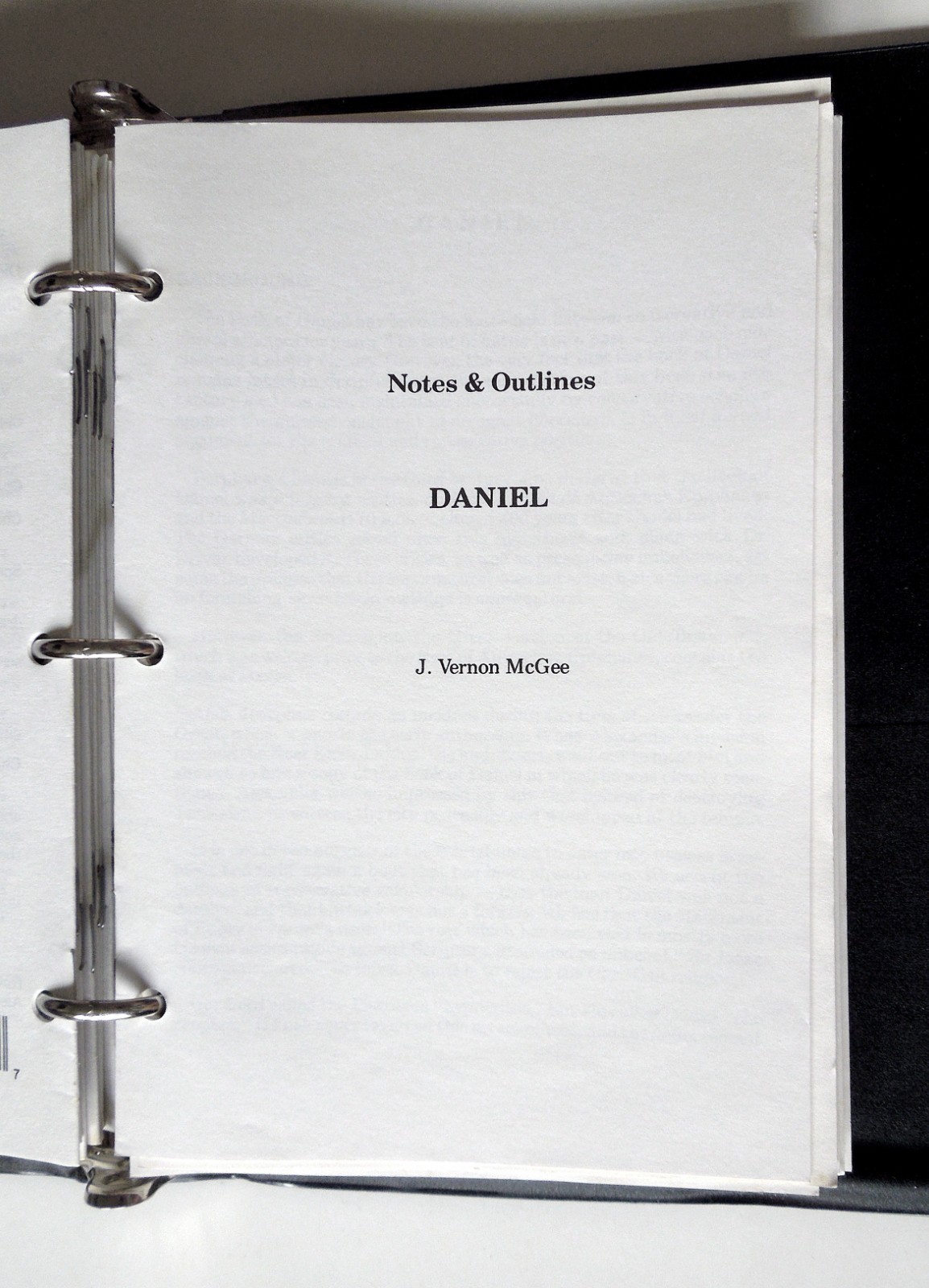 J. Vernon McGee’s Notes on the Holy Bible (partially complete, w/binder)