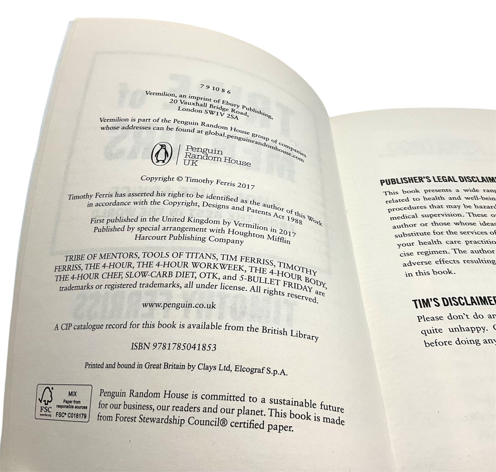 Tribe of Mentors: Short Life Advice from the Best in the … by Ferriss, Timothy
