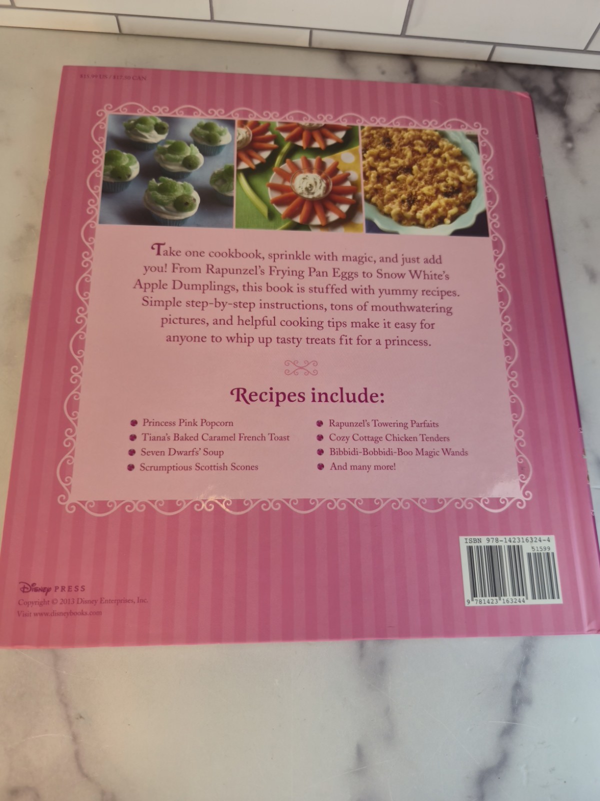 The Disney Princess Cookbook 2013 First Edition Hardcover 144 Pages SHIPS FREE