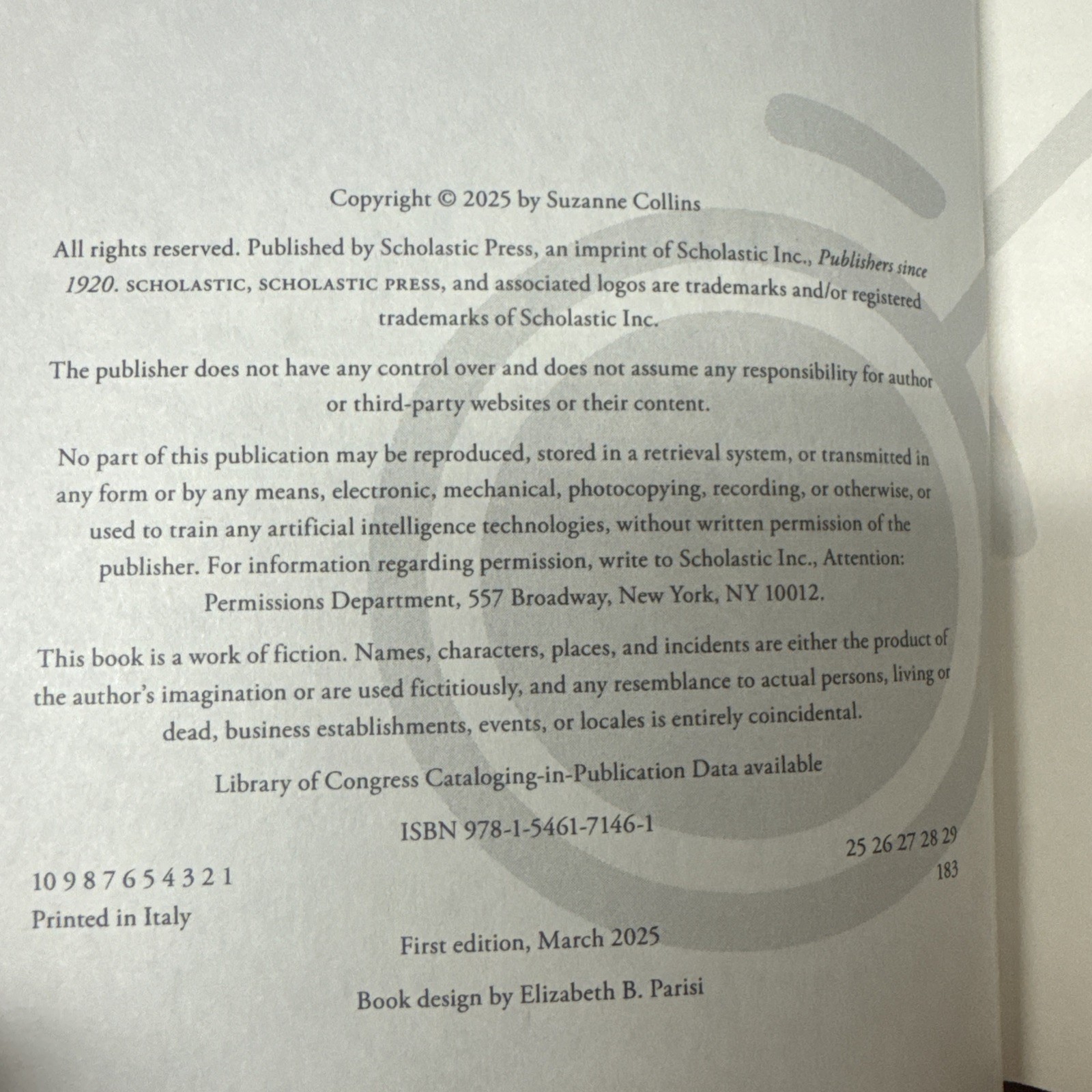 Sunrise On the Reaping Suzanne Collins Hardcover First Edition & First Printing