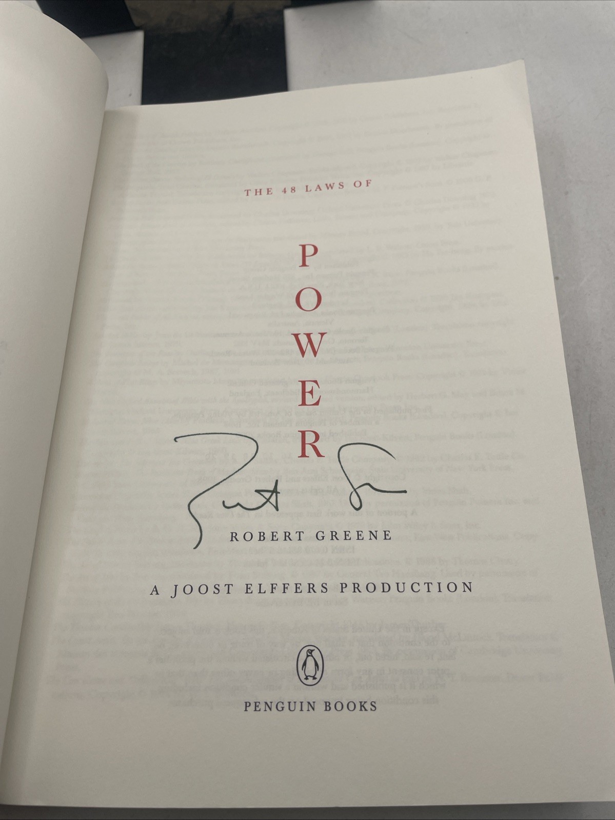 The 48 Laws of Power by Robert Greene – Paperback – Autographed