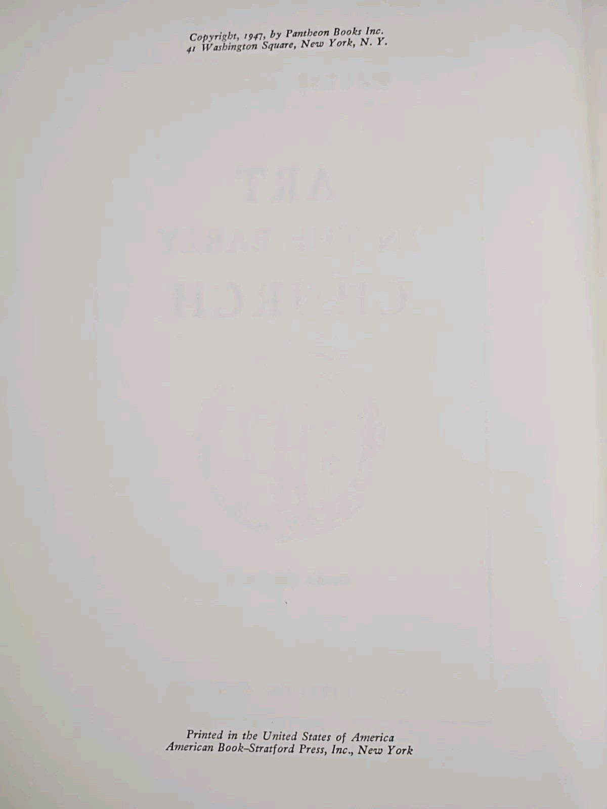 Art in the Early Church by Walter Lowrie, 1947 Hardcover 1st Edition Illustrated