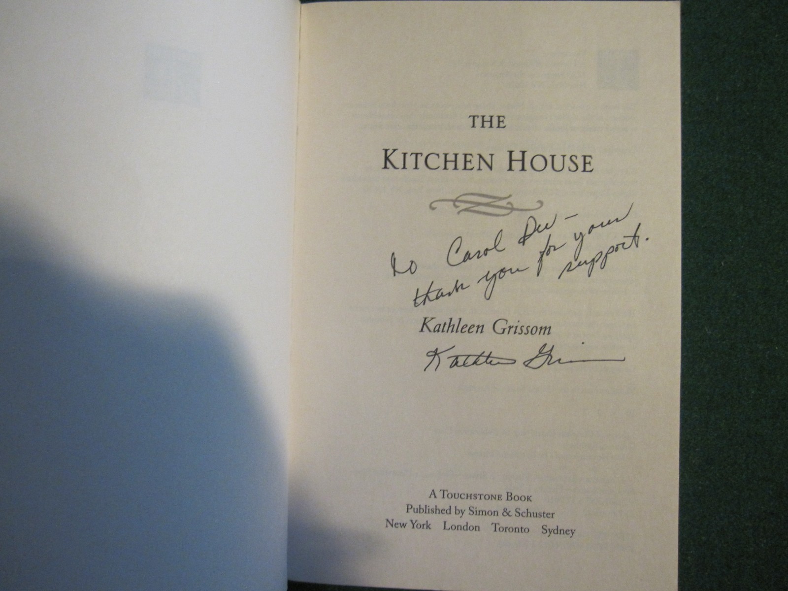 By Kathleen Grissom: The Kitchen House: A Novel SIGNED by Author