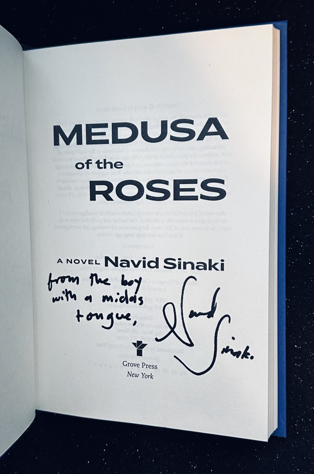 Medusa of the Roses: A Novel by Navid Sinaki (Signed First Printing)