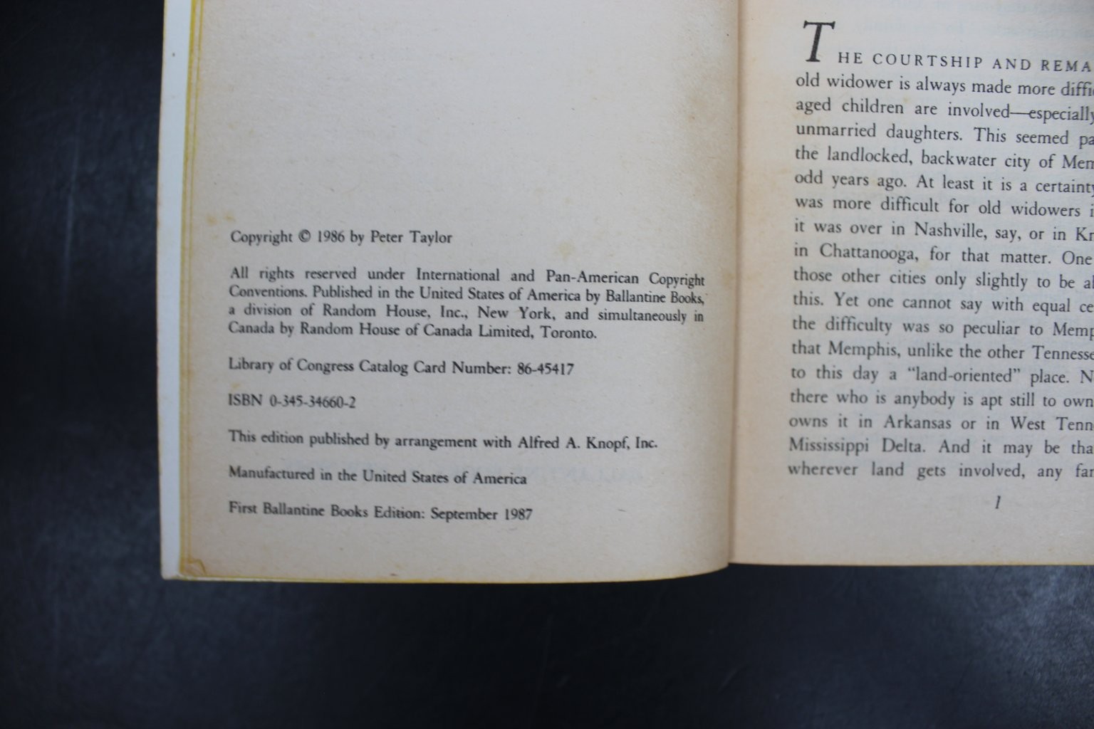 A Summons to Memphis Peter Taylor 1987 First Ballantine Pulitzer Prize Fiction