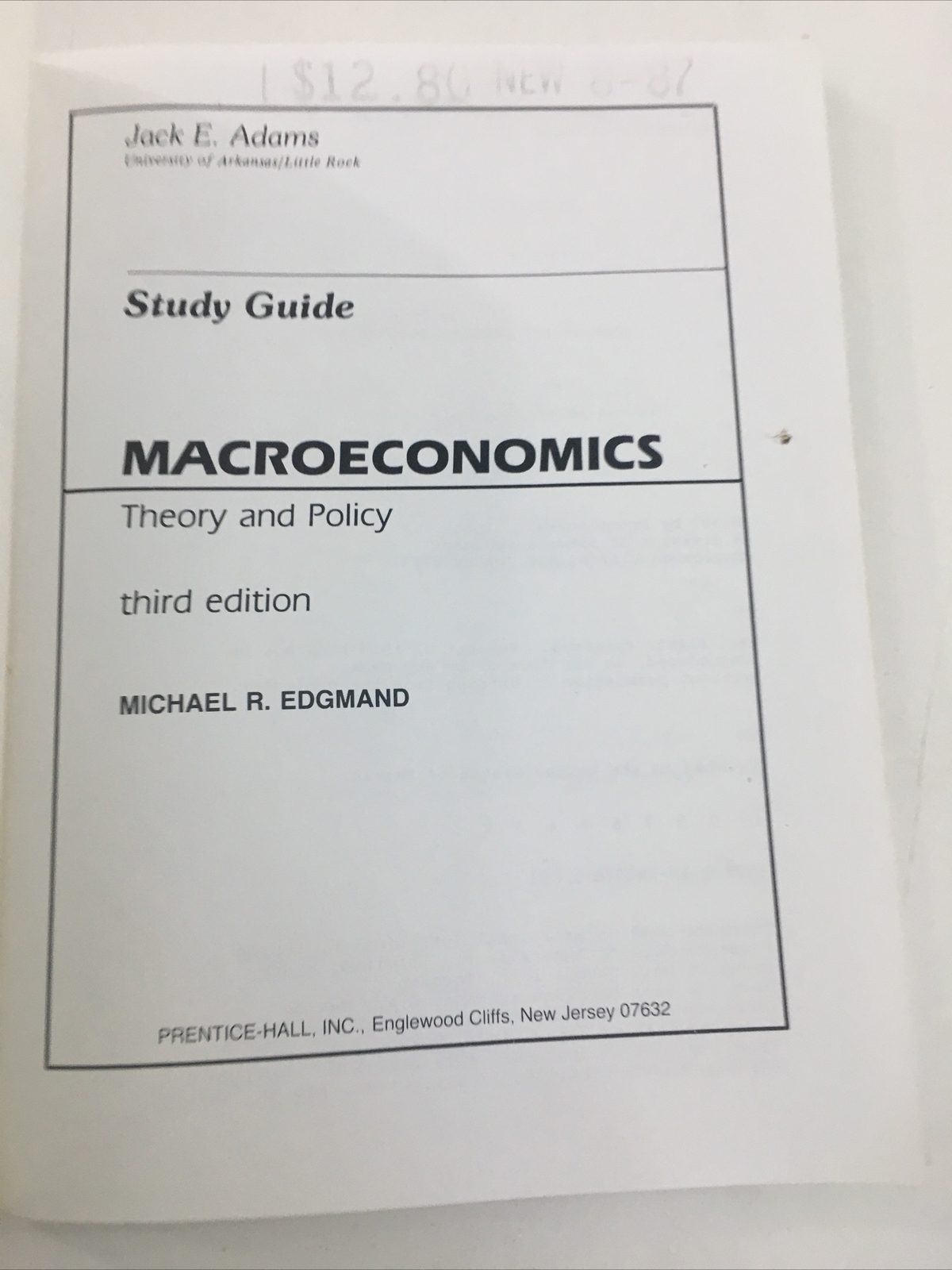 Macroeconomics : Theory and Policy – Michael R. Edgmand (1987, Paperback)