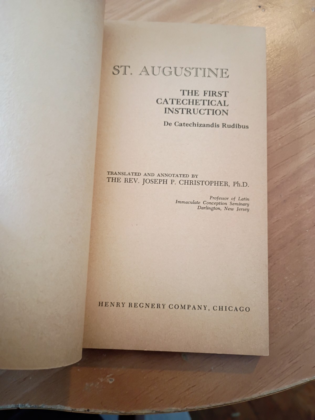 The First Catechetical Instruction St. Augustine logos books PB 1966