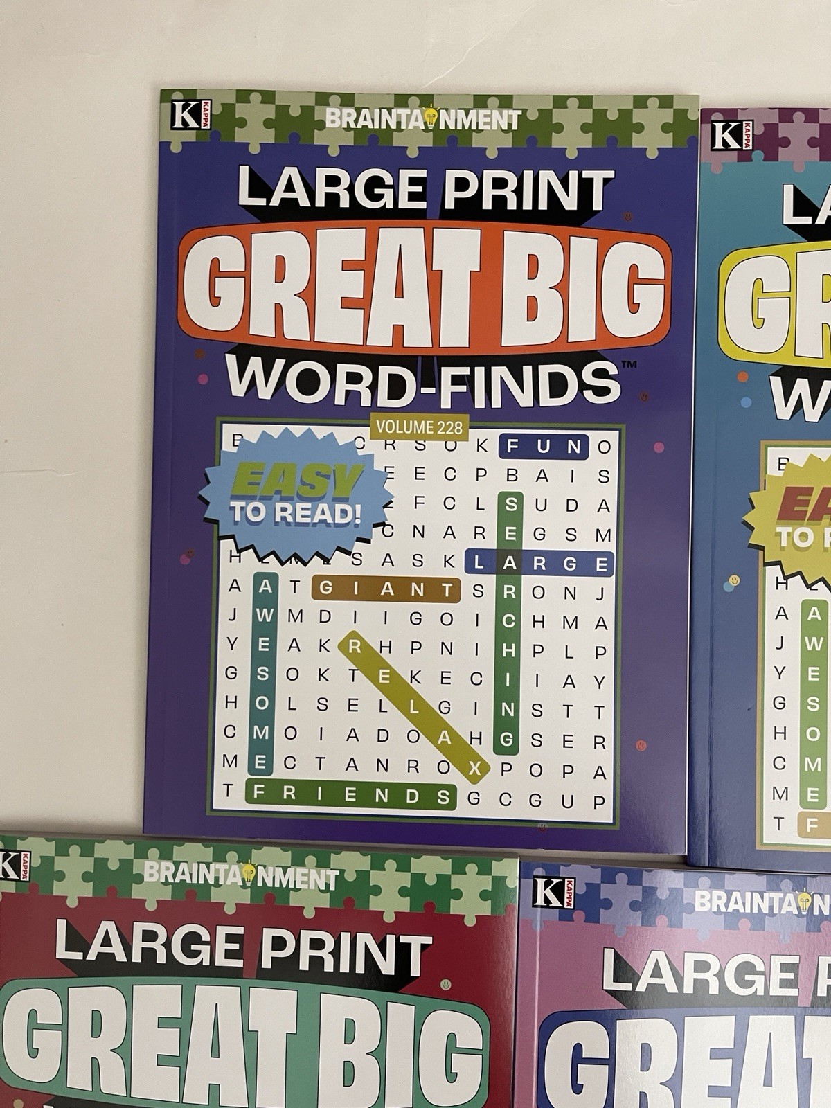 LOT 7 New Large Print GREAT BIG Word-Finds Word Search Kappa Free Shipping NEW