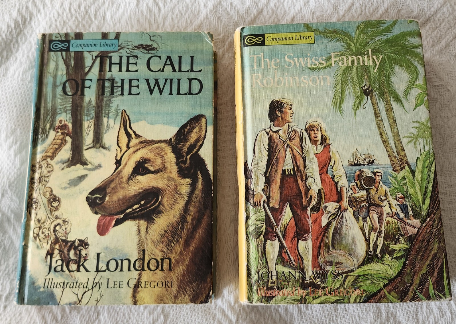 2 Vintage 1960’s Companion Library 2-in-1 Book Hard Back Children’s Classics LOT