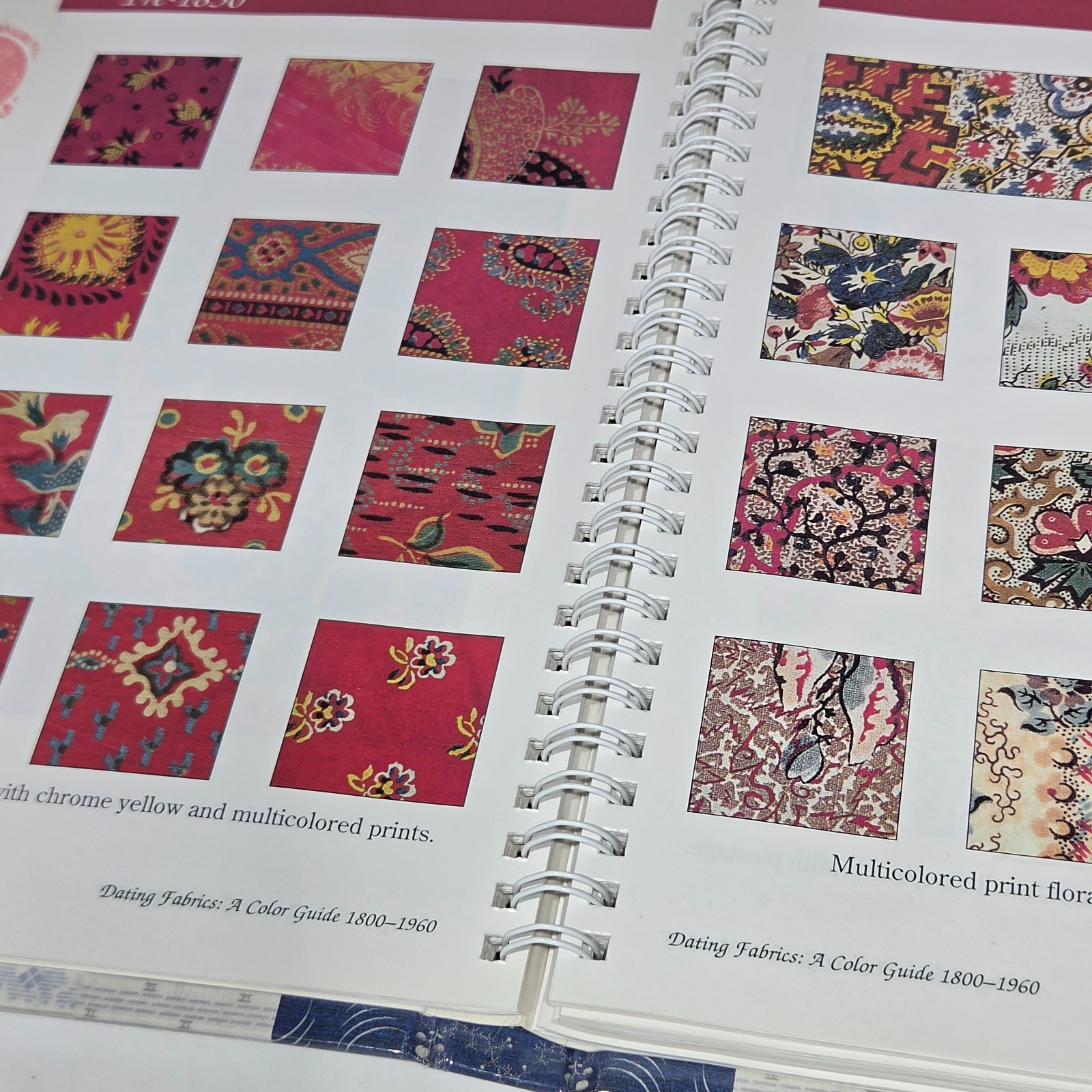 Dating Fabrics A Color Guide 1800-1960 Eileen Jahnke Trestain Spiral HC Book