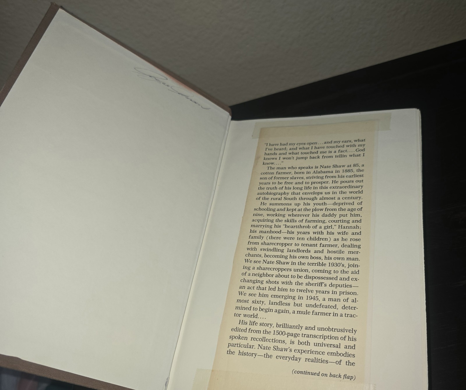 Alfred A. Knopf All God’s Dangers Theodore Rosengarten Hardcover 1975