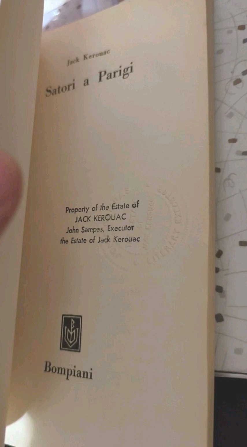 Jack Kerouac Satori In Paris Italian Edition 1968 Kerouac’s Personal Copy w/COA