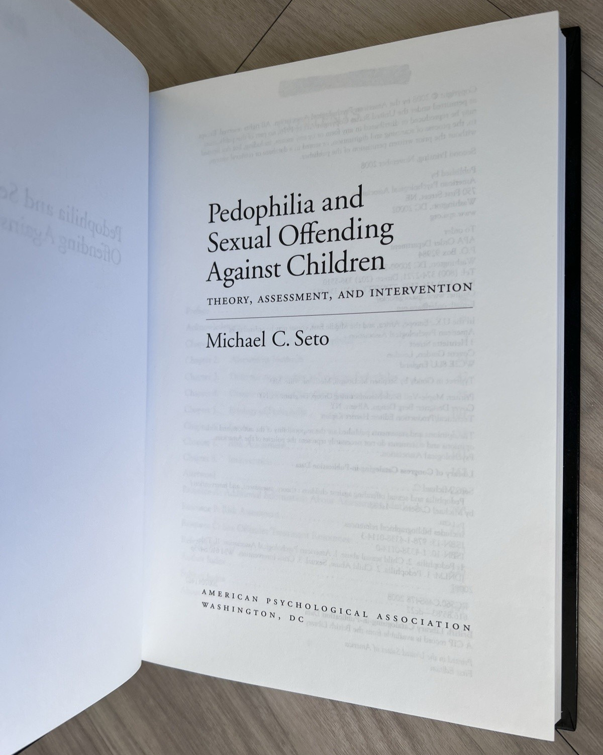 PEDOPHILIA and SEXUAL OFFENDING AGAINST CHILDREN 2008 Hardcover NO DUST JACKET
