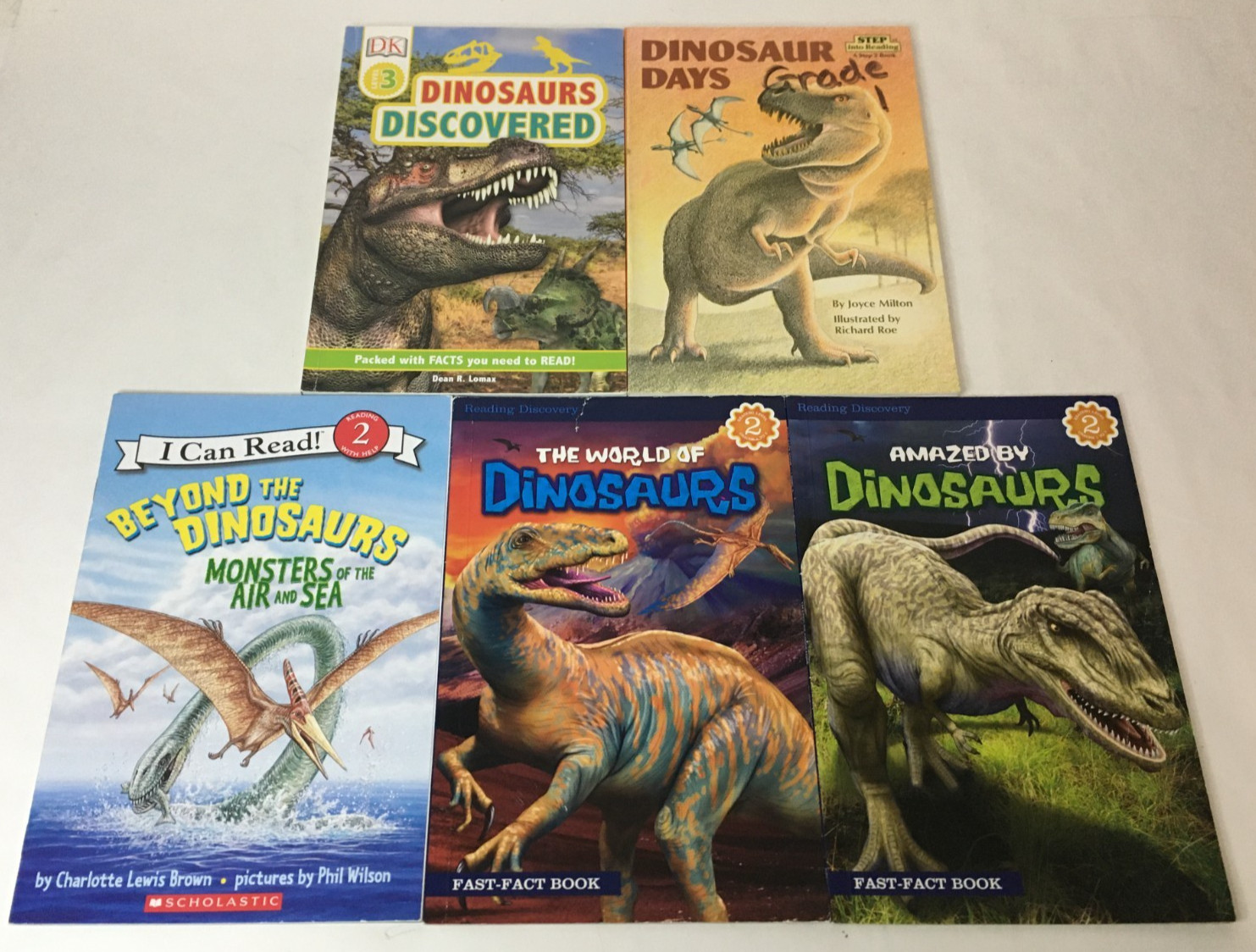Lot of 11 in 9 Dinosaur Early Readers Books / Levels 2 & 3 / Dino Dinsaurs