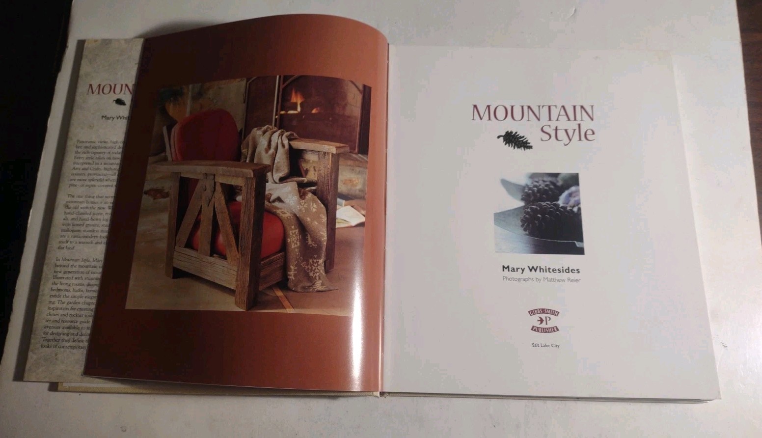 Mountain Style by Mary Whitesides. Hardcover Book. Gibbs-Smith Publisher.