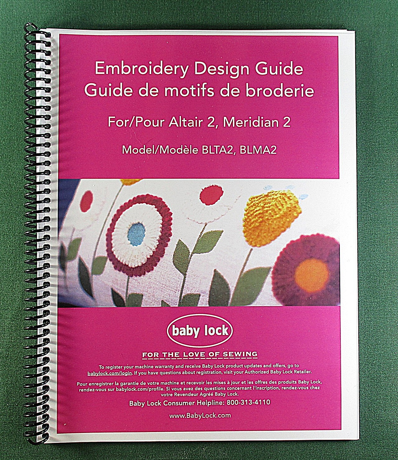 Baby Lock BLMA2 Altair 2 Embroidery Design Guide: 124 Pages & Plastic Covers