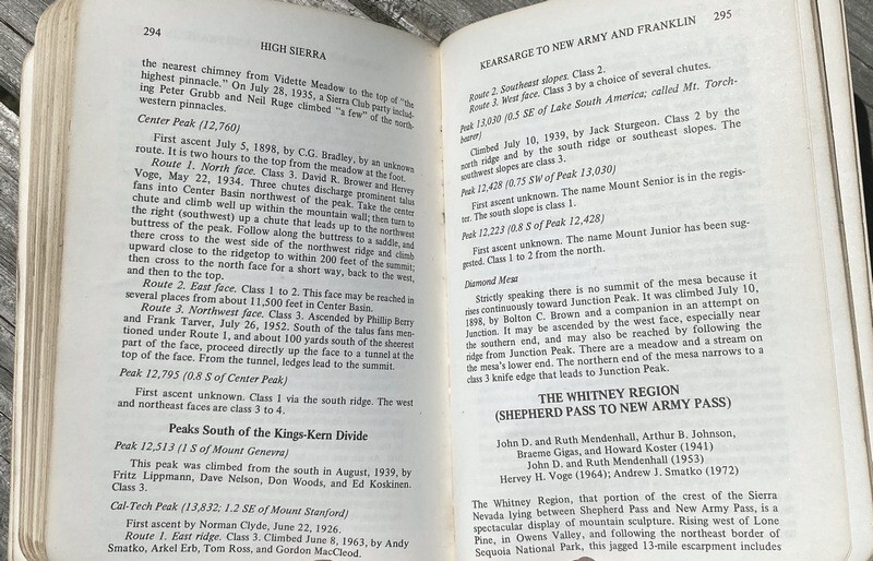 Mountaineer’s Guide to High Sierra 1972 Totebook; Hervey Voge, Smatko; 356 pages