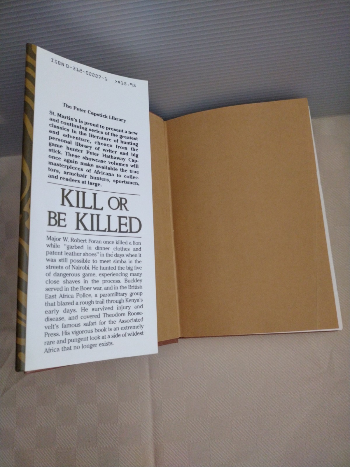 Kill or Be Killed Major W Robert Foran Peter Capstick series Africa Hunting HB