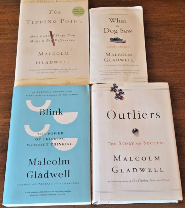 Malcolm Gladwell Mixed Lot Of 3 Books Tipping Pt Outliers What the Dog Saw Blink