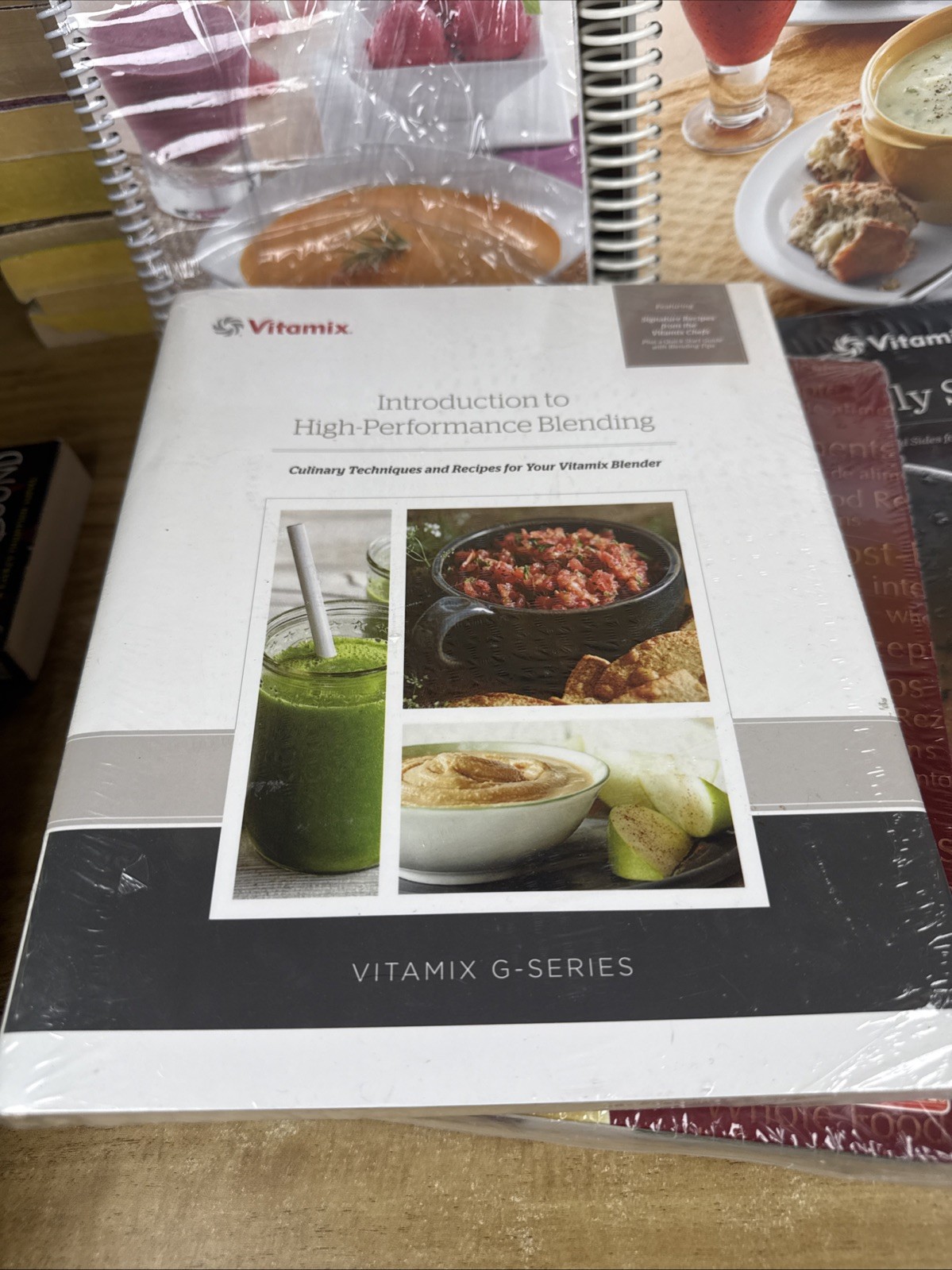 Lot Of 8 Vitamix Cookbooks Savor Entertaining Soups Blending Smoothies 6 Sealed