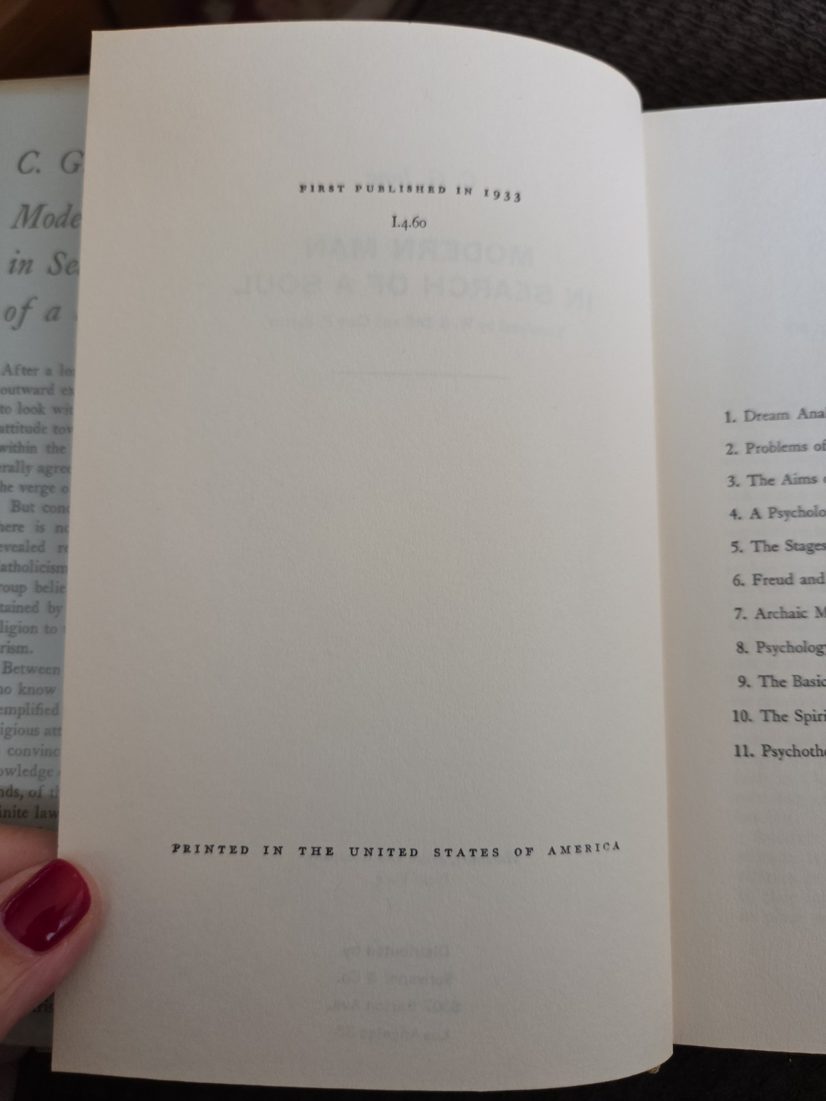 Modern Man in Search of a Soul By C.G. Jung HCDJ 1933 VG