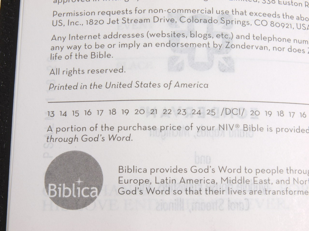 Zondervan NIV Life Application Study Bible Indexed Black Leather 1984 2011 USA