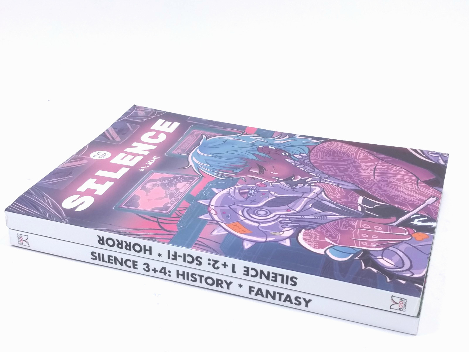 Moom Comics: Silence 1+2 & 3+4 (2 Book set) Sci-Fi, Horror, History, Fantasy