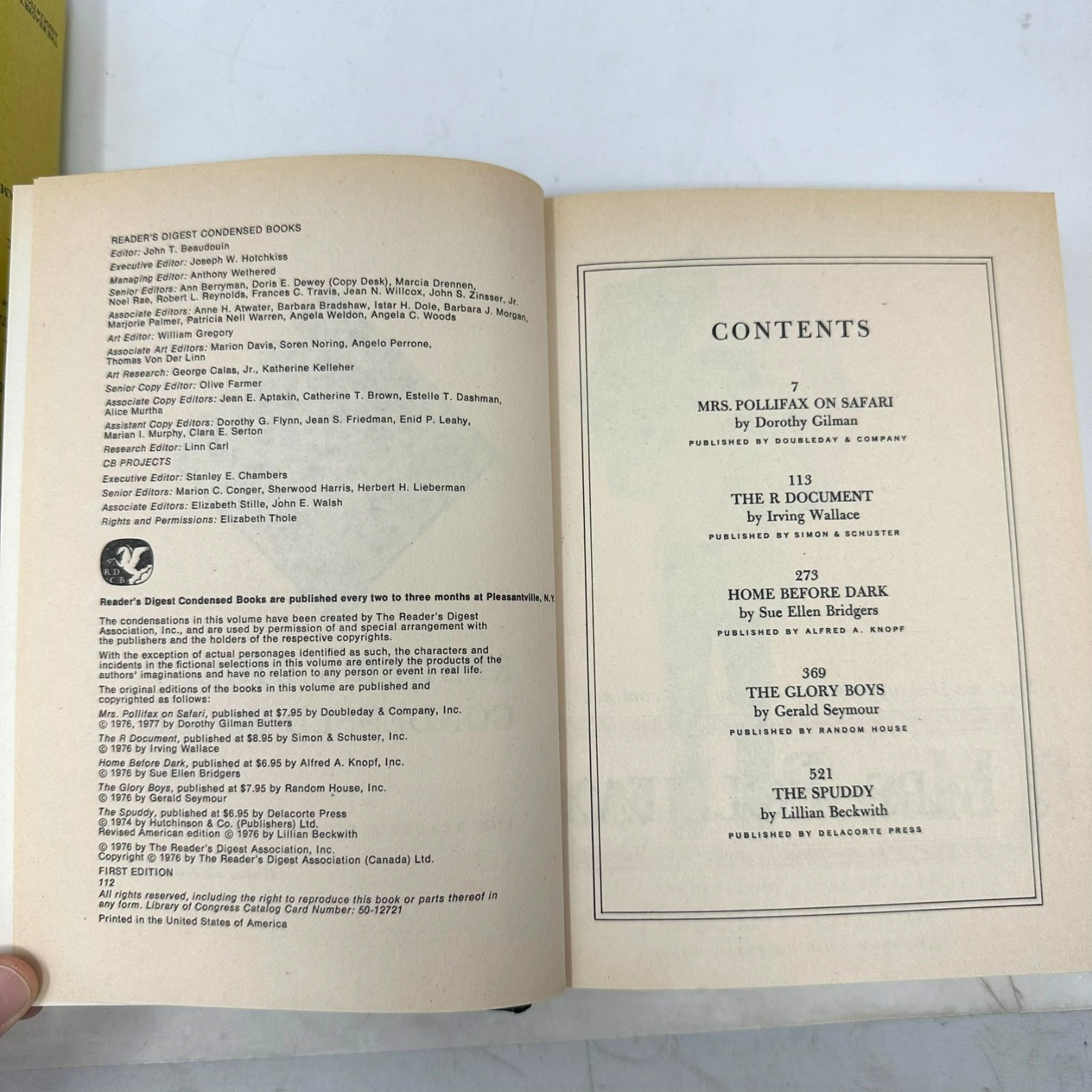 1977 Reader’s Digest Condensed Books | Complete With Dust Jackets | Vol. 1-5