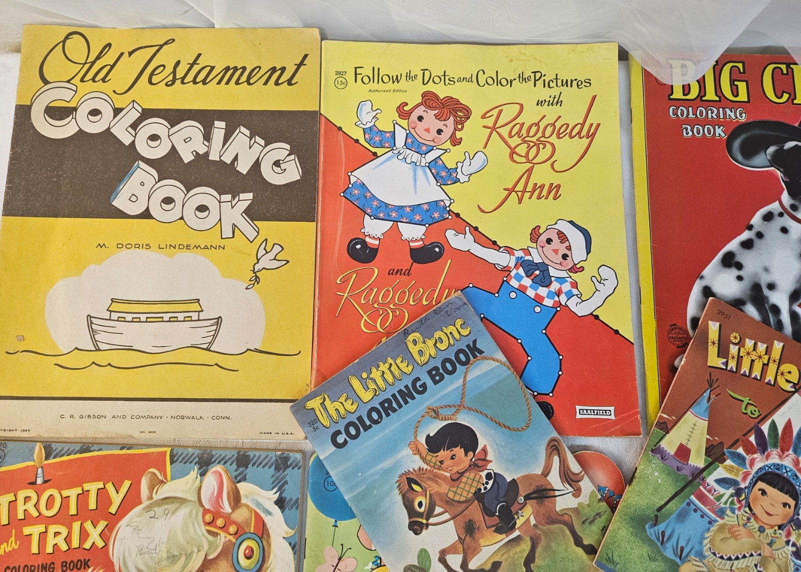 Lot of 10 Vintage USED Children’s Coloring Books 1950’s-60s Era in Nice Shape