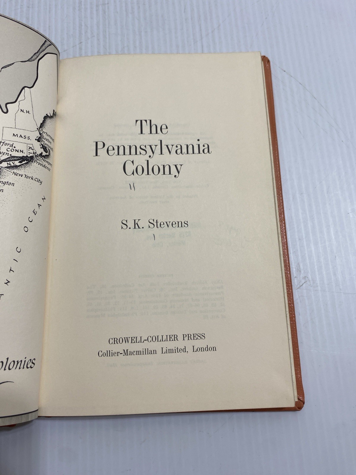 VTG 1970 S.K. STEVENS THE PENNSYLVANIA COLONY HC BOOK