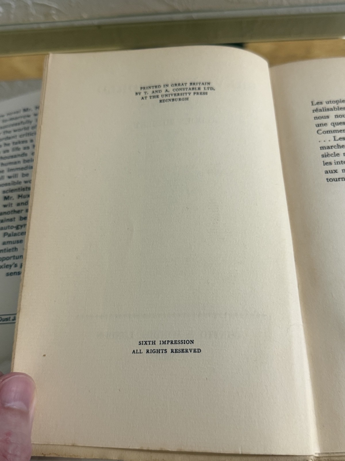 Aldous Huxley – Brave New World 1933 1st UK Edition 6th Printing Chatto & Windus