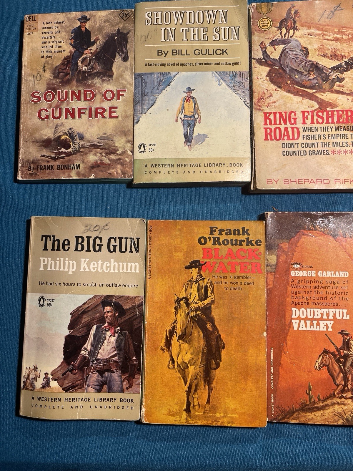 20 Vintage Westerns Paperbacks Cowboy Western Pulp Fiction Lot 1950s-70s