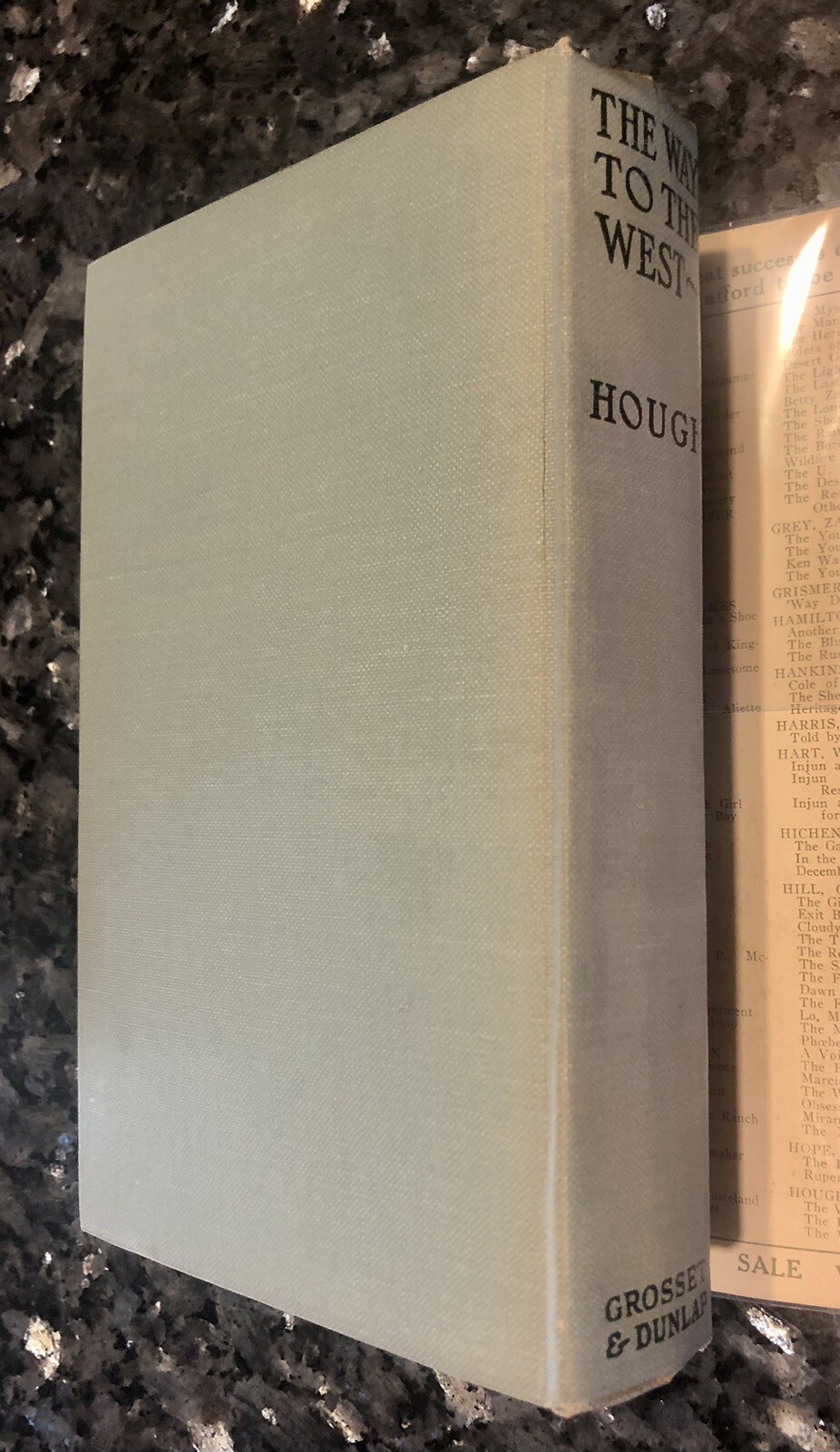 WAY TO THE WEST/EMERSON HOUGH, deluxe edition, 1922, VG+ book, Crockett, Boone