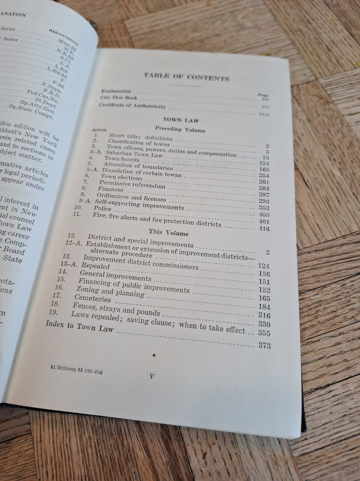 McKINNEY’S CONSOLIDATED LAWS OF NEW YORK ANNOTATED BOOK 61 TOWN LAW HARD COVER