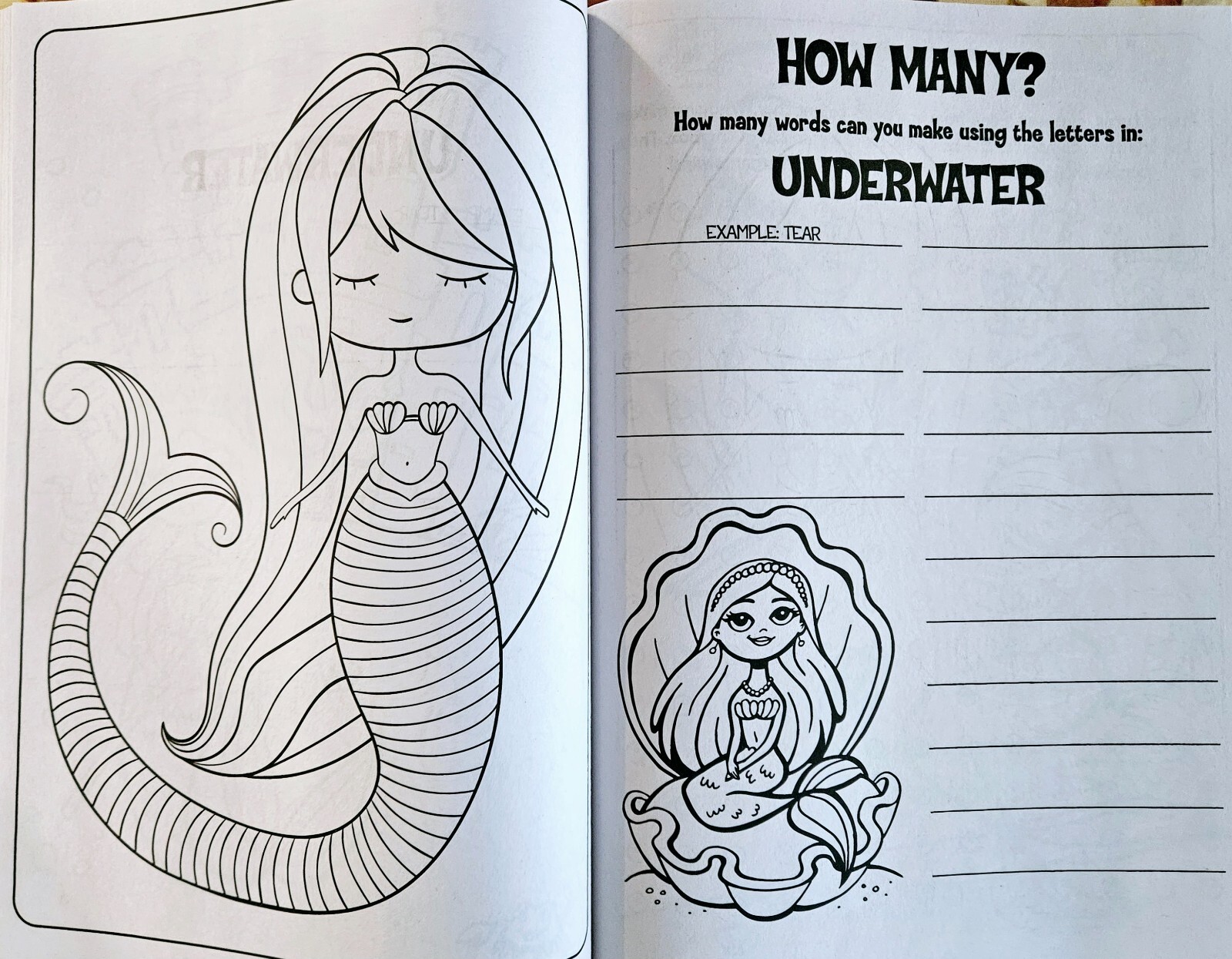 MERMAID & PRINCESS Giant Coloring & Activity Books 256 pages total BRAND NEW