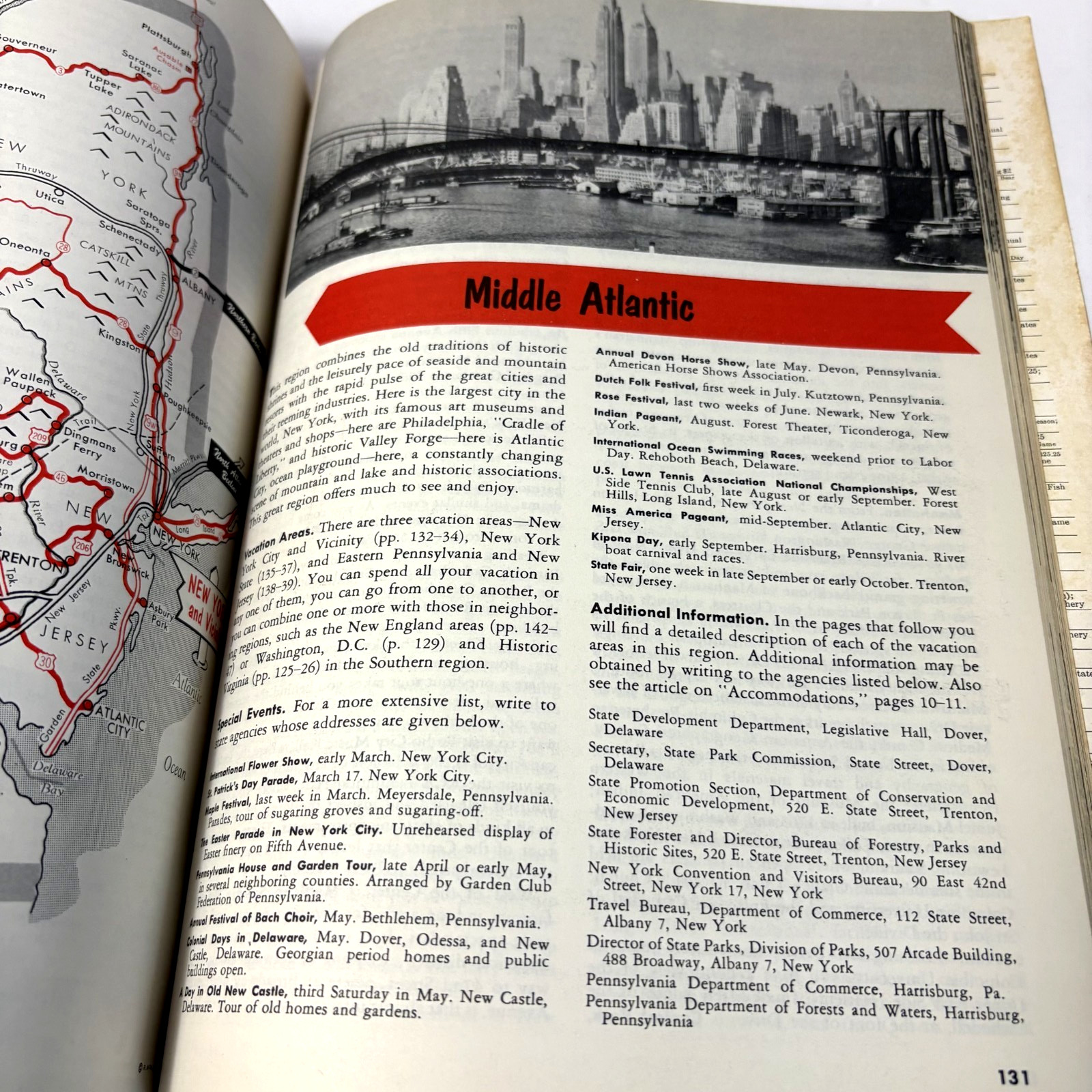 VTG RAND MCNALLY VACATION GUIDE UNITED STATES AND CANADA PB Book (1958)